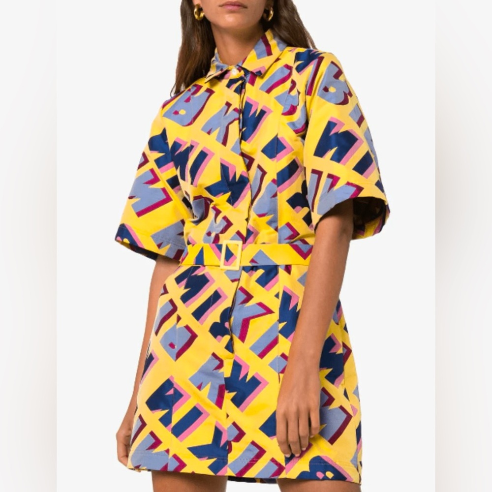Kirin Peggy Gou Logoed Short Sleeve Belted Mini Dress